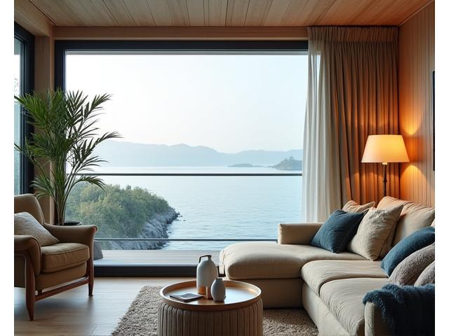 Hyggelig, moderne feriebolig ved kysten.